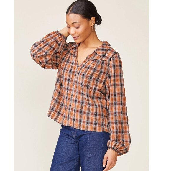 NWT Anthem The Label Button Down Plaid Top. Size small - Picture 4 of 12
